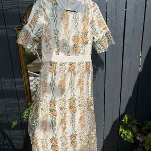 Embroidered Lace Floral Dress
